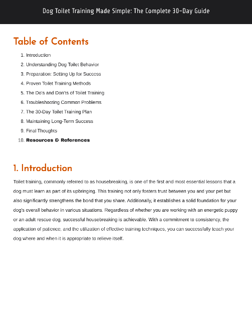 Dog Toilet Training Made Simple: The Complete 30-Day Guide