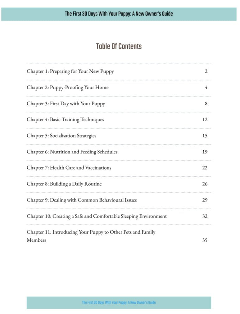 Puppy Parenting - The First 30 Days