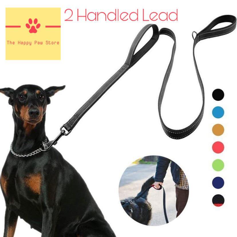 Two Handled Reflective Dog Leash The Happy Paw Store
