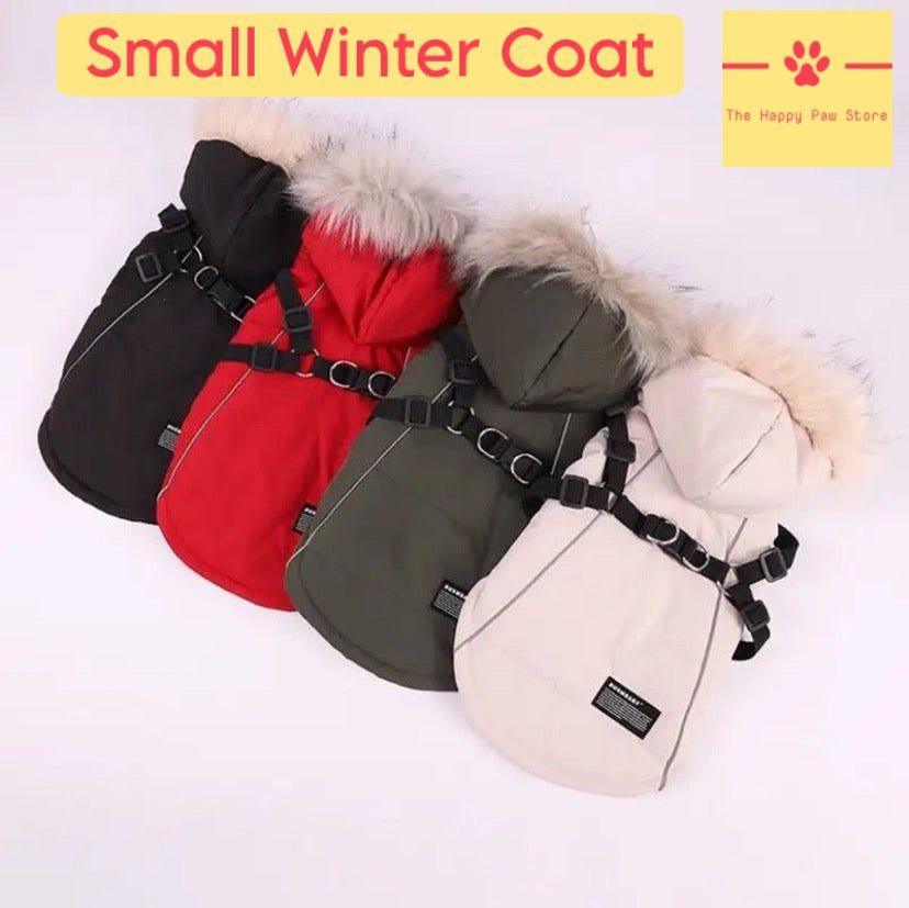 Winter Dog Jacket With Harness For Small Breeds